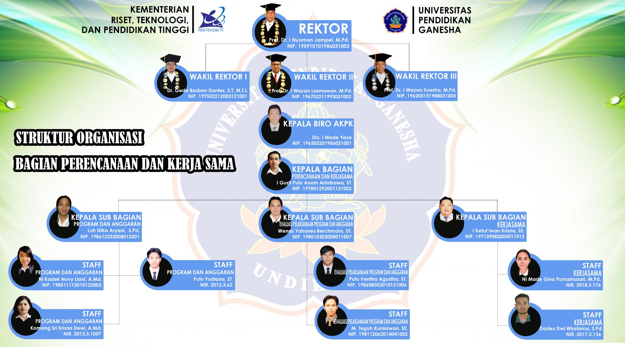 Struktur Organisasi Bagian Perencanaan Dan Kerjasama